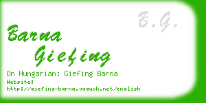 barna giefing business card